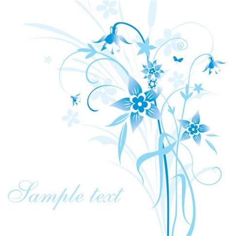 Download Delicate Blue Floral Vector Background - WeLoveSoLo