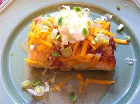 Add sour cream, chilies, cayenne and rocket fuel and stir. menu managed: Baked Cheesy Chicken Chimichangas
