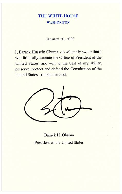 Lot Detail Barack Obama Signed Souvenir Presidential Oath Of Office