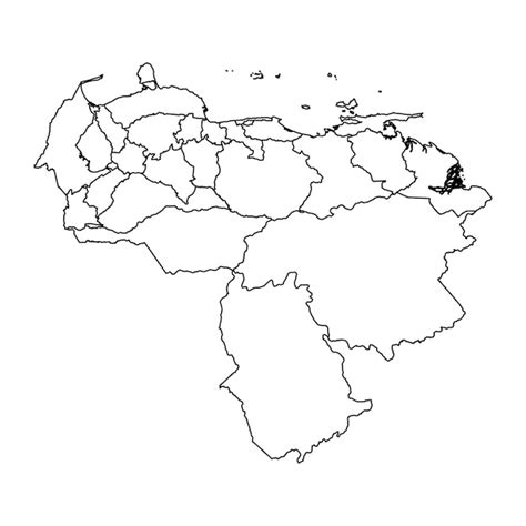 Mapa De Venezuela Con Divisiones Administrativas Vector Premium