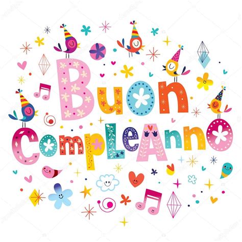 Buon compleanno joyeux anniversaire en Italien carte de ...