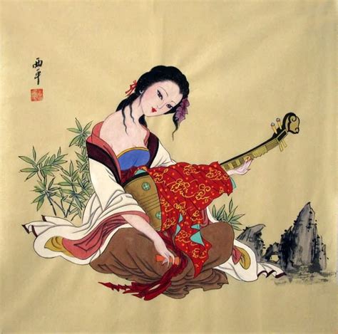 Chinese Beautiful Ladies Painting Traditional Chinese Painting Of