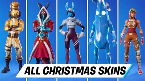 All 45 Christmas Skins In Fortnite Battle Royale 2017 2021 Youtube