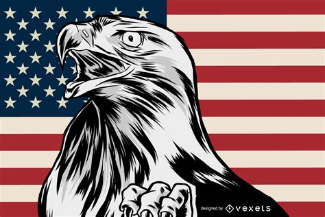 Patriotic American Eagle Illustration Vector Download