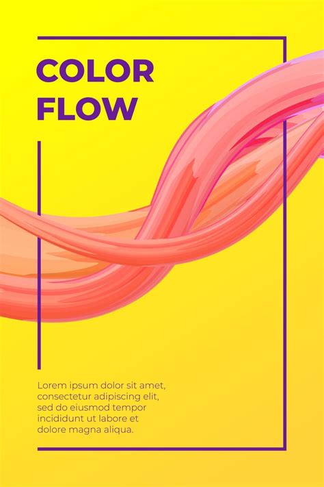 Modern Colorful Dynamic Fluid Flow Poster Template Red Wave Liquid