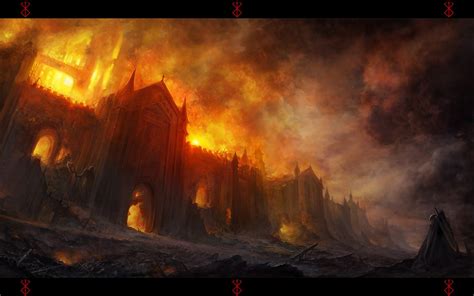 Image Result For Castle In Flames Fire Art Fantastic Art Castle Art