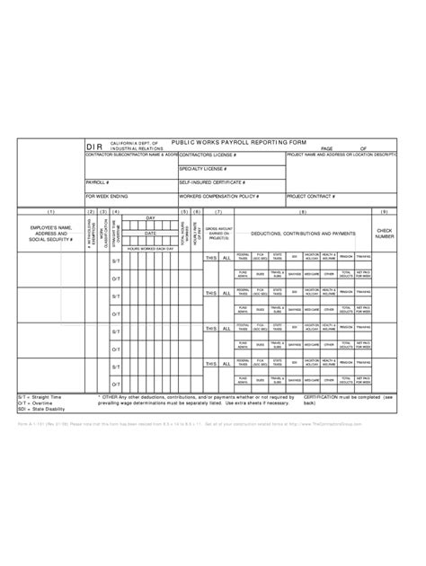 Public Works Payroll Reporting Form Fill Out And Sign Online Dochub