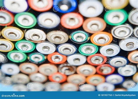 Many Used Batteries From Different Manufacturers Old Batteries For
