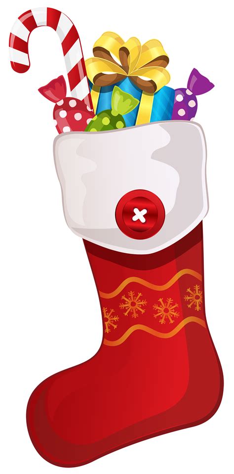 Red Christmas Stocking With Candy Cane Png Clipart Best Web Clipart