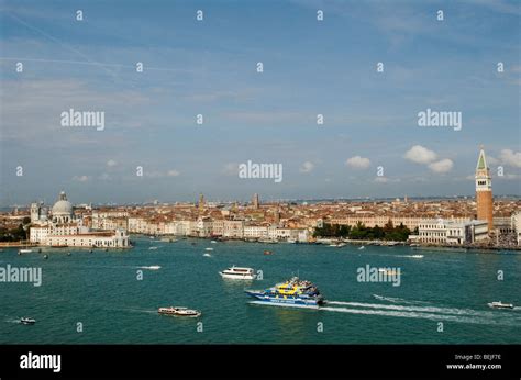 Venice Italy Skyline Canale Di San Marco St Marks Square Piazza San Marco Right Of Image