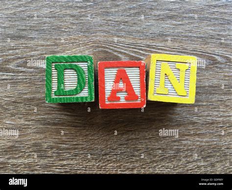 Dan Name Written With Wood Block Letter Toys Stock Photo Alamy