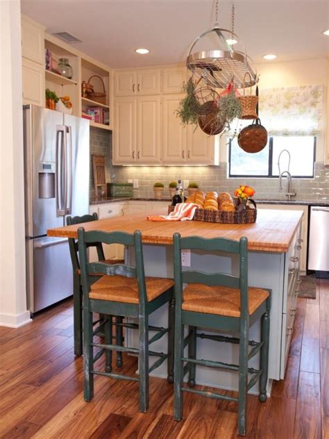 The kitchen island is made of wood, including 2 open shelves, 1 wooden plank top, and 4 straight legs. 37 Different Kitchen Island Design Ideas | Interior God
