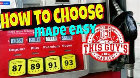 Choosing Gasoline By Octane Grade Efficiency Made Easy Premium Vs