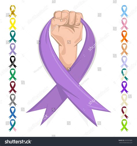 General Cancer Awareness Ribbon Fight Against Stock Vector Royalty