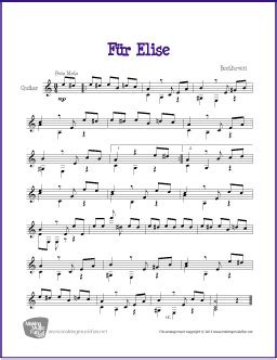 Ludvig van beethoven is possibly the most well known classical composer that has ever lived or certainly. Für Elise (Beethoven) | Free Easy Guitar Sheet Music
