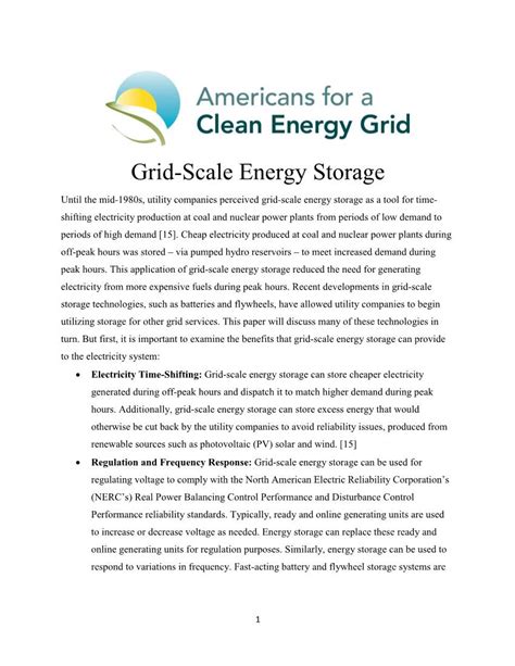 Grid Scale Energy Storage Docslib
