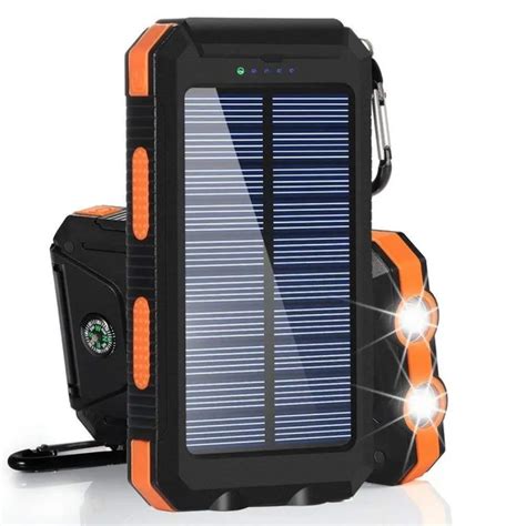 30000mah Solar Power Bank Dual Usb Powerbank Waterproof Battery