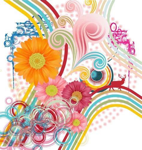 Abstract flower background Free vector in Encapsulated PostScript eps