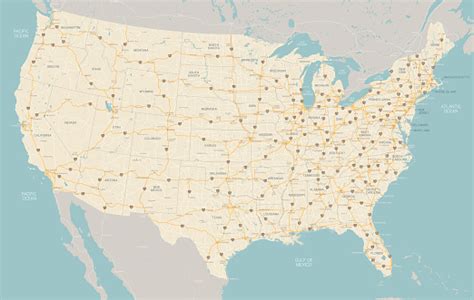 United States Highway Map Stock Illustration Download Image Now Istock