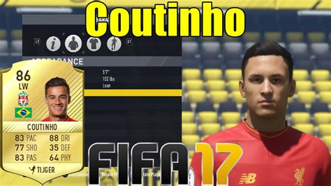 Fifa 17 Coutinho Virtual Pro Look A Like Tutorial With Stats Youtube