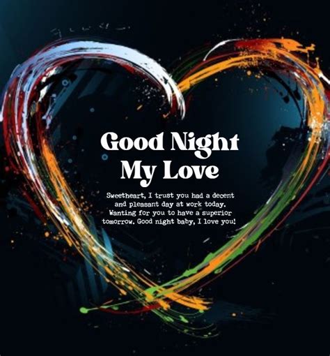 A Heart With The Words Good Night My Love