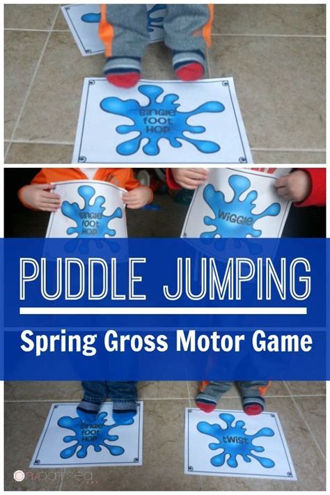 spring gross motor game puddle jumping preschool weather spring activities spring theme