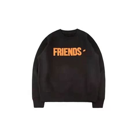 Vlone Friend Text Logo Sweatshirt Blackorange Vlone