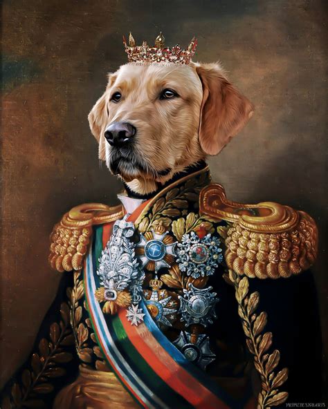 Custom Pet Portrait Painting Canvas Renaissance Dog Portrait From