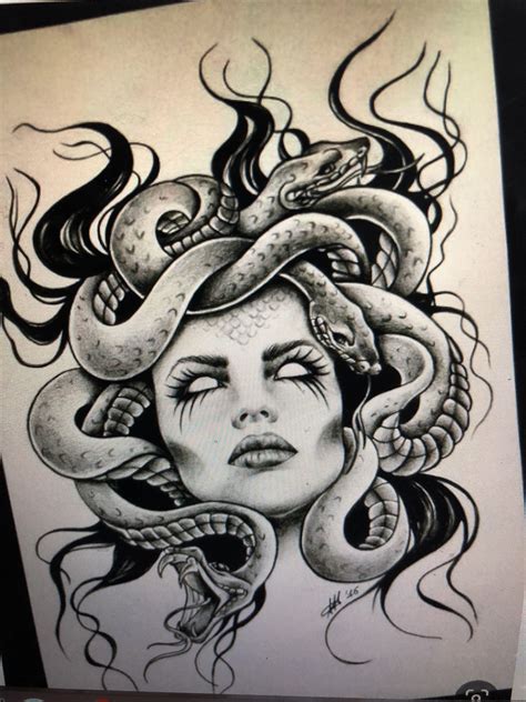 Medusa Tattoo Template