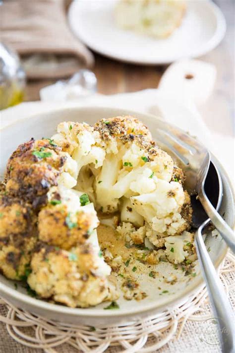 See more ideas about baked cauliflower, cauliflower, recipes. Oven Baked Whole Roasted Cauliflower • The Healthy Foodie