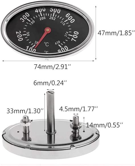 Oval Bbq Smoker Gas Grill Lid Thermometer Gauge Temp Heat Indicator For