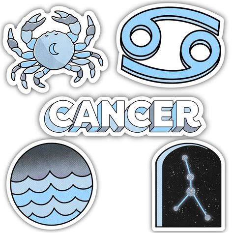 Cancer Zodiac Sticker 5 Pack Big Moods