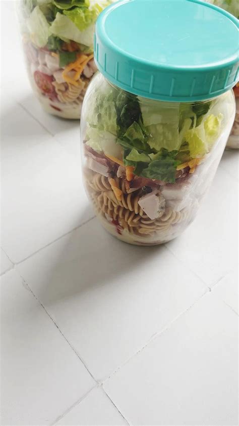 ASMR Salad Jar Meal Prep Turkey Club Salad Jar Salad In A Jar