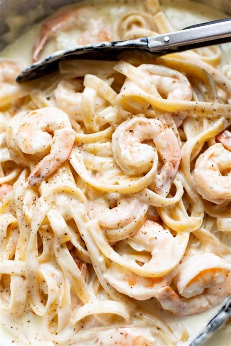 this easy creamy homemade shrimp alfredo pasta recipe is decadent and delicious you won t b
