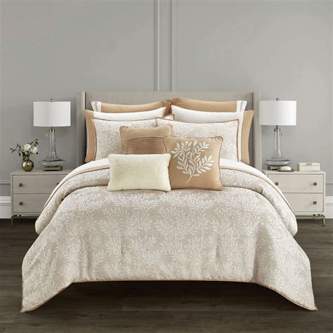 better homes and gardens ester beige 12 piece bed in a bag bedding set king beige walmart