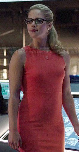 Felicitys Orange Cutout Back Dress On Arrow Emily Bett Rickards