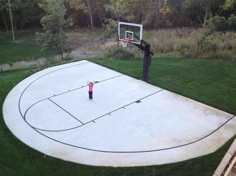 Half Basketball Court In Backyard Uniquely Shaped Court Allows For