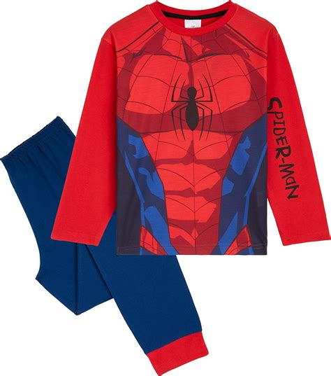 Marvel Spiderman Boys Pyjamas Fun Clothes For Kids 2 Piece Long