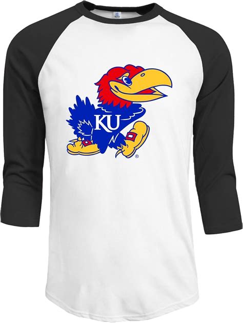 Mens University Of Kansas Ku Jayhawk Best 34 Sleeve Raglan T Shirt Amazonca Clothing