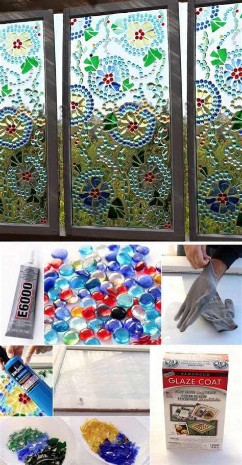 Easy Stained Glass Window Using Glass Floral Marbles