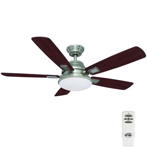 At home depot, their ceiling fan remote controls are universal and can work in just. Hampton Bay Latham 52 in. Indoor Brushed Nickel Ceiling ...