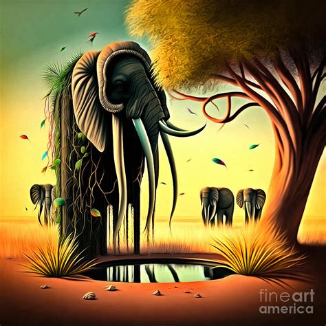 Elephant Surreal Digital Art By Miha Jeruc Fine Art America