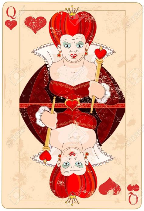 Illustration Queen Of Hearts Playing Card Queen Of Hearts Card