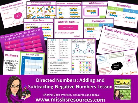 Add And Subtract Negative Numbers Directed Numbers Whole Lesson With