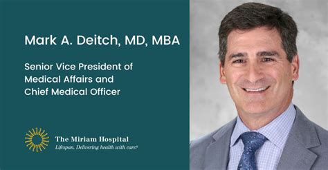 Lifespan On Linkedin Mark Deitch Md Mba Assumes Top Medical Role At