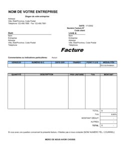 Facture  Modèles & Exemples PDF  Biztree.com