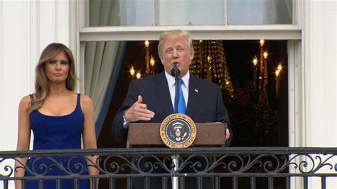 trump celebrates independence day with military families
