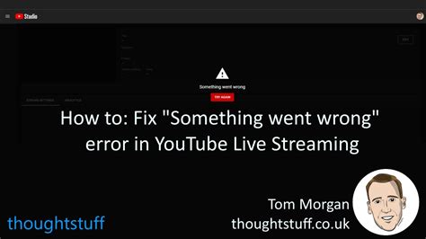 How To Fix Something Went Wrong Error In Youtube Live Streaming