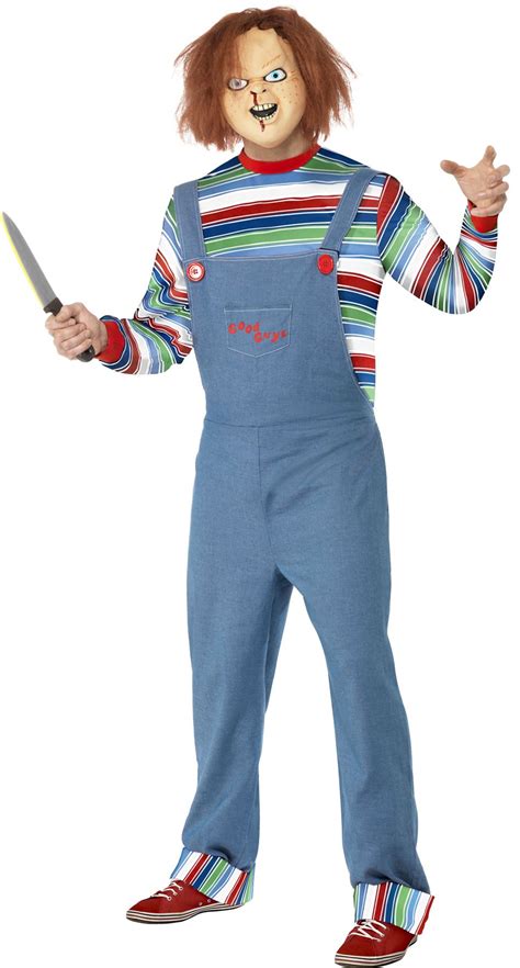Mens Chucky Costume Halloween Fancy Dress Childs Play Movie Outfit