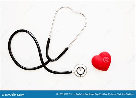 Red Heart And A Stethoscope On White Background Stock Image Image Of